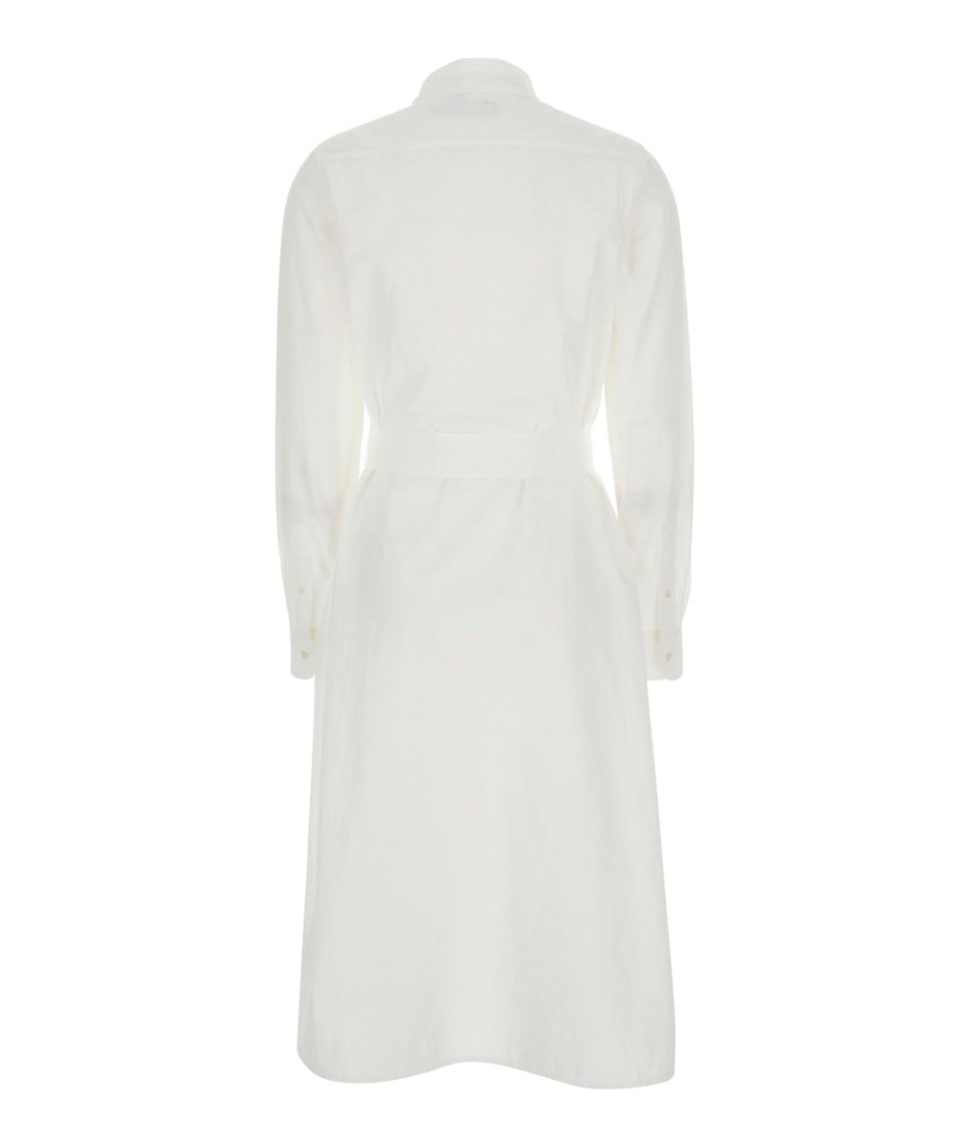 POLO RALPH LAUREN Белое хлопковое повседневное платье, фото 2