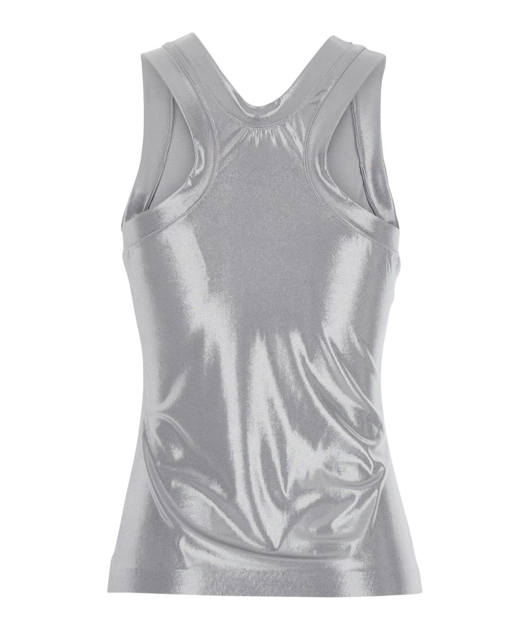 NORMA KAMALI Серебряная хлопковая майка, фото 2