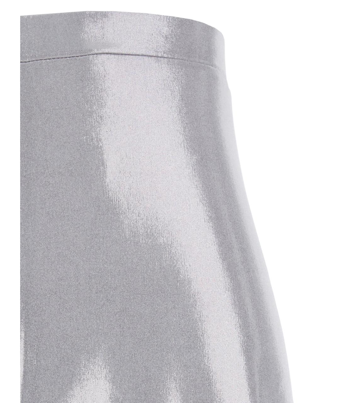 NORMA KAMALI Серебряные прямые брюки, фото 3