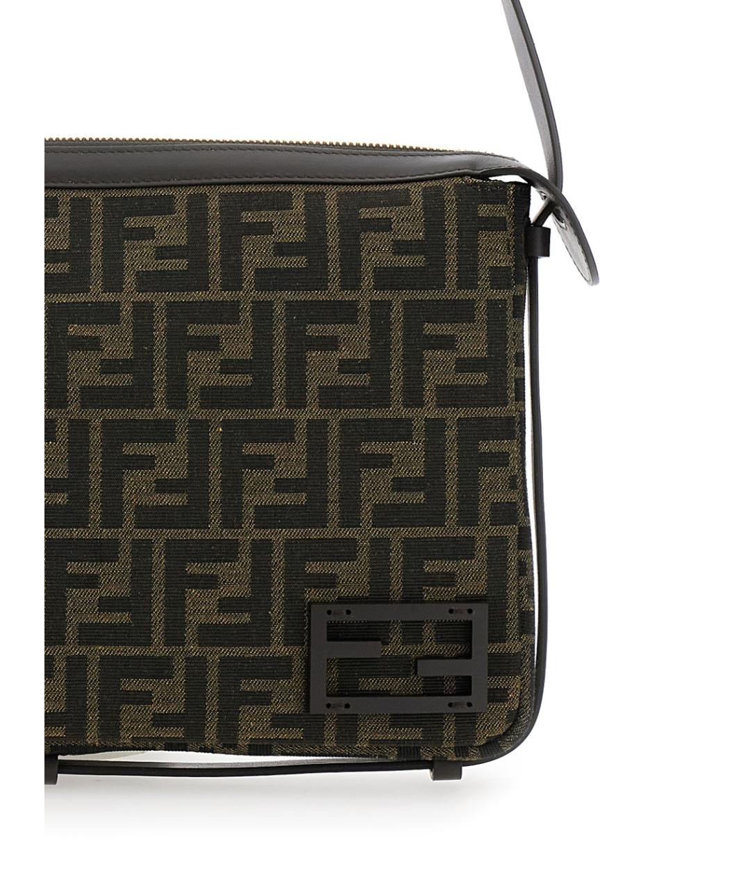 FENDI Коричневая тканевая сумка через плечо, фото 3