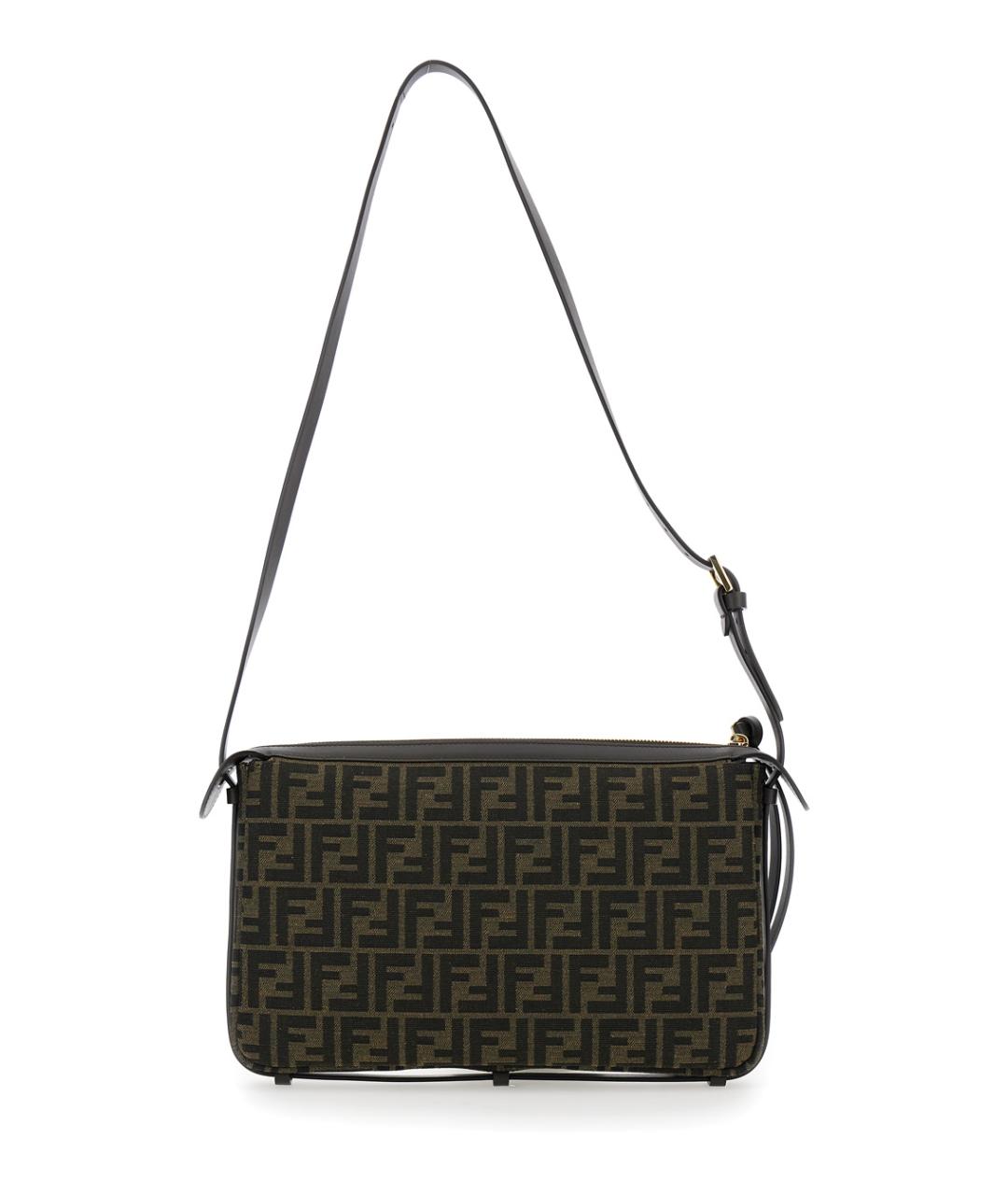FENDI Коричневая тканевая сумка через плечо, фото 2