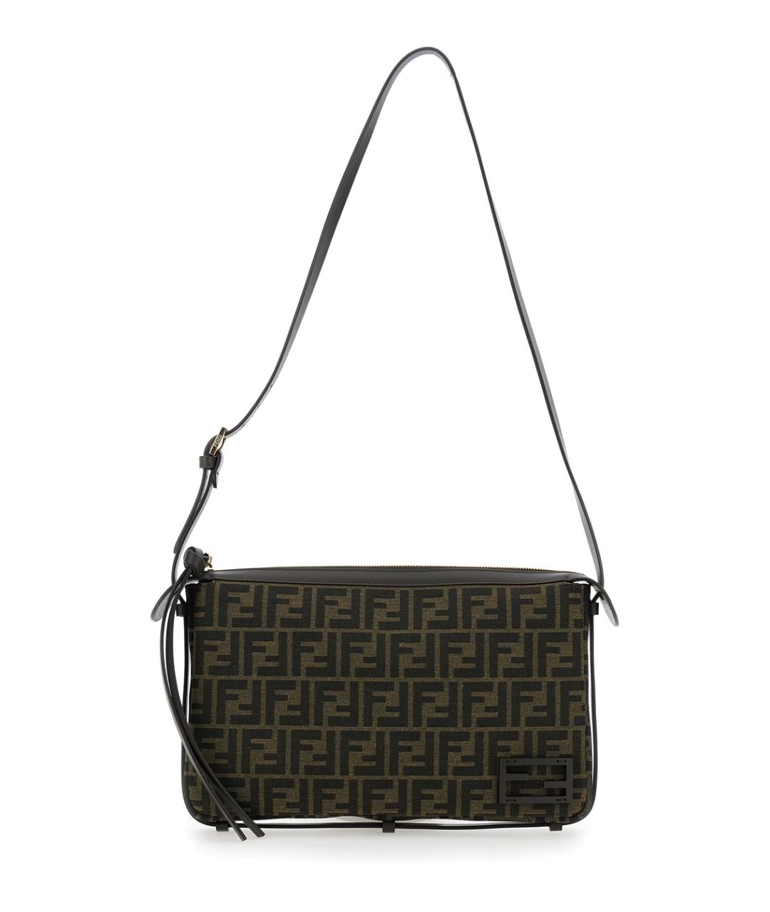 FENDI Коричневая тканевая сумка через плечо, фото 1