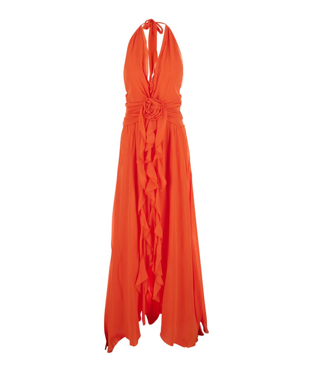 BLUMARINE Оранжевое вискозное платье, фото 1