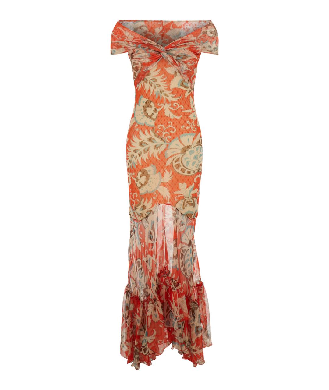 ETRO Оранжевое полиамидовое платье, фото 1