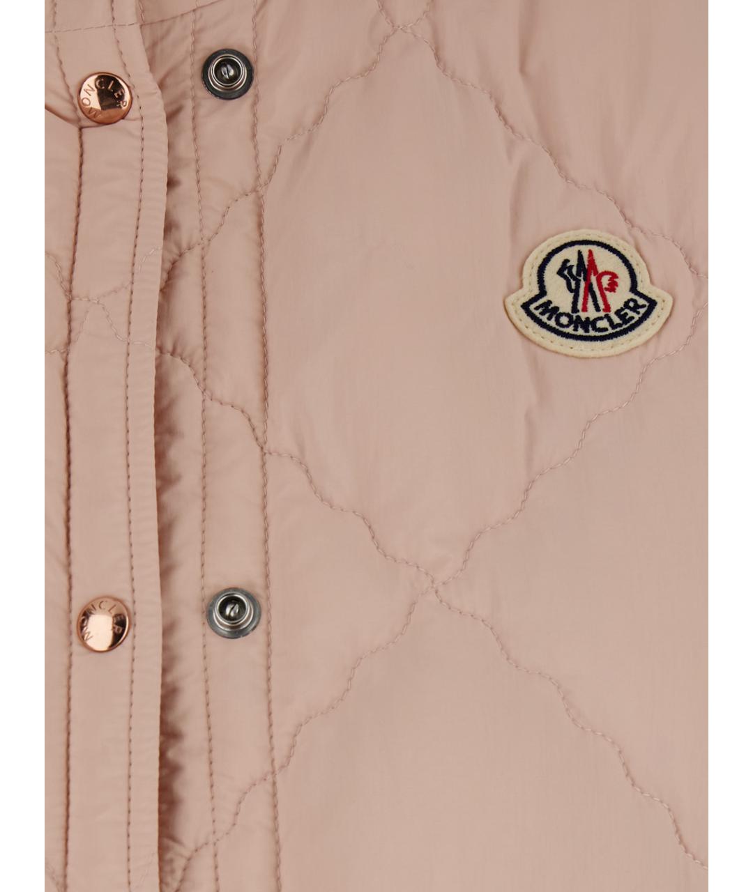 MONCLER Розовый полиамидовый жилет, фото 3