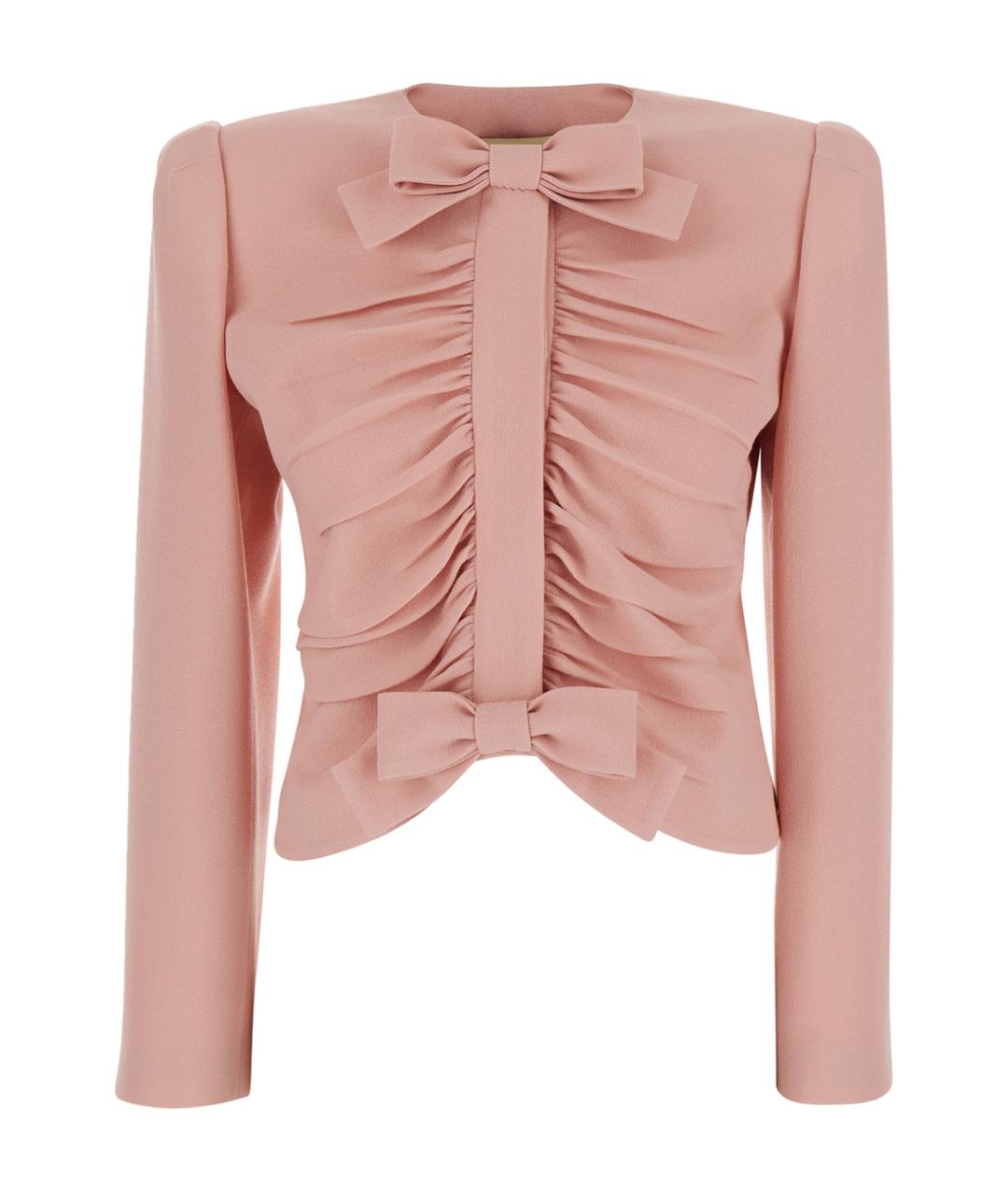 VALENTINO Розовый шерстяной жакет/пиджак, фото 1