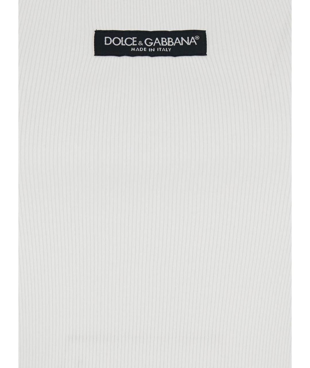 DOLCE&GABBANA Белая хлопковая майка, фото 3