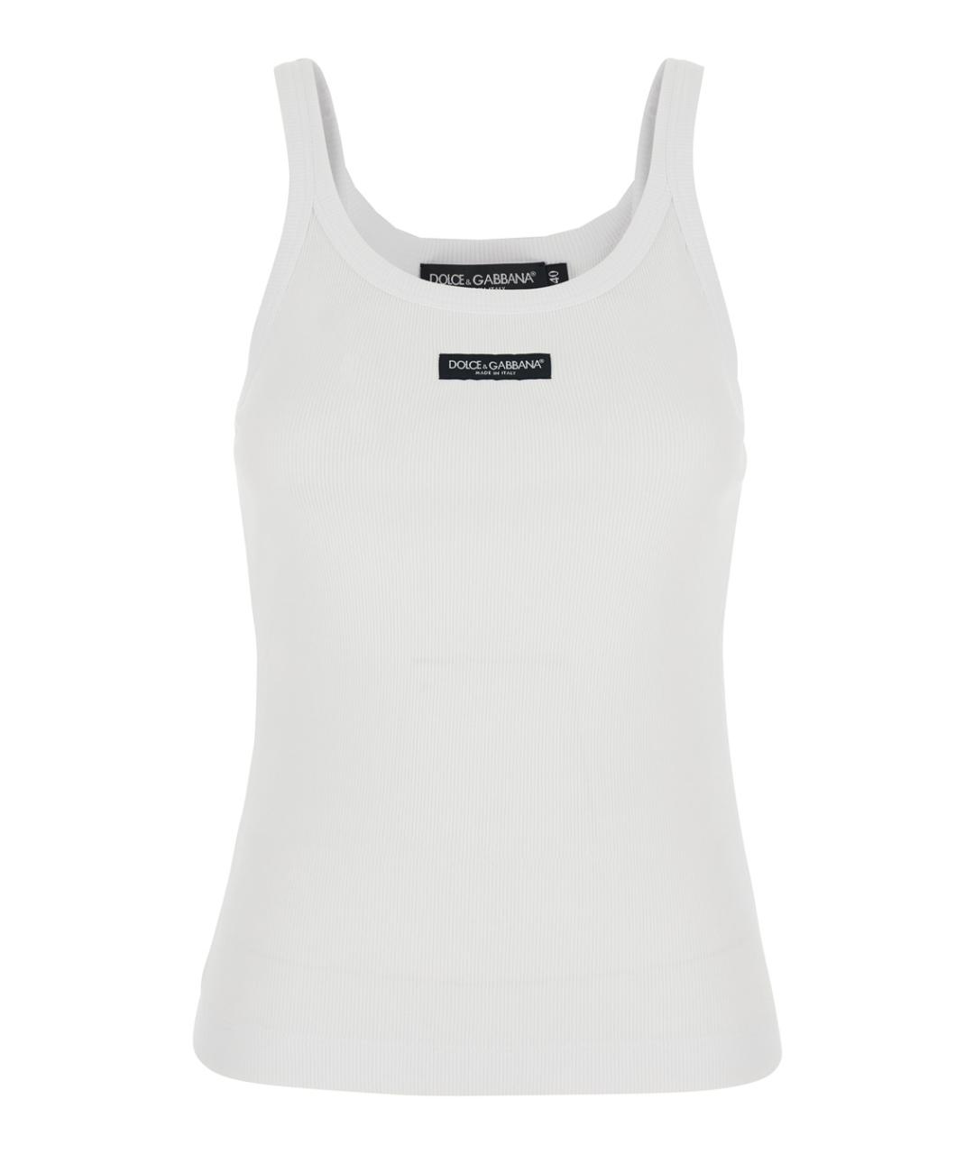 DOLCE&GABBANA Белая хлопковая майка, фото 1