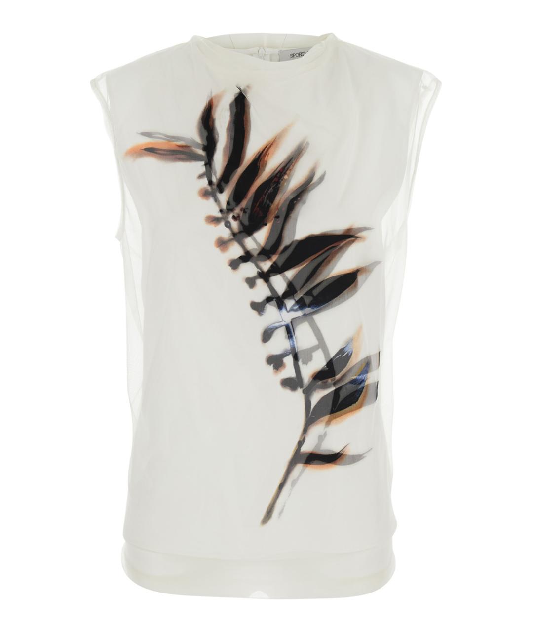 SPORTMAX Белая полиамидовая майка, фото 1