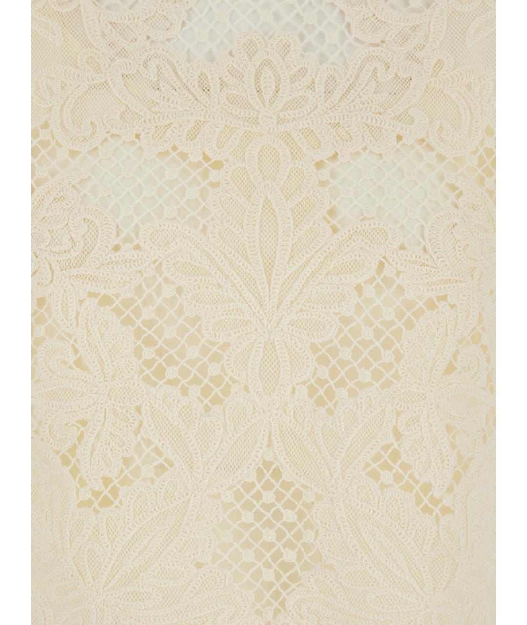 TWIN-SET Бежевая хлопковая футболка, фото 3