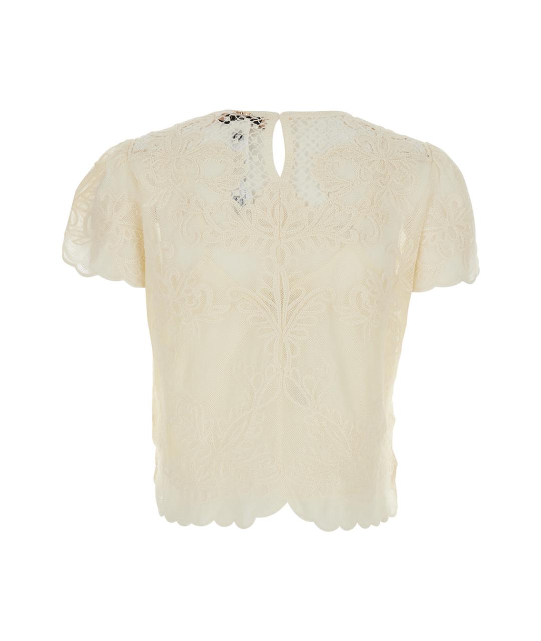 TWIN-SET Бежевая хлопковая футболка, фото 2