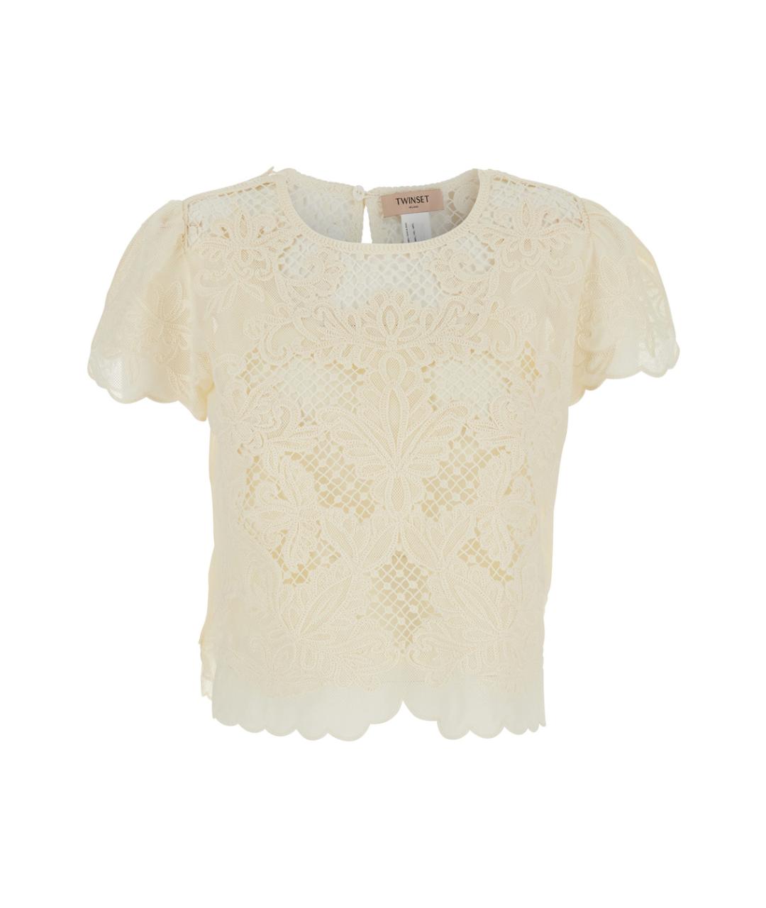 TWIN-SET Бежевая хлопковая футболка, фото 1