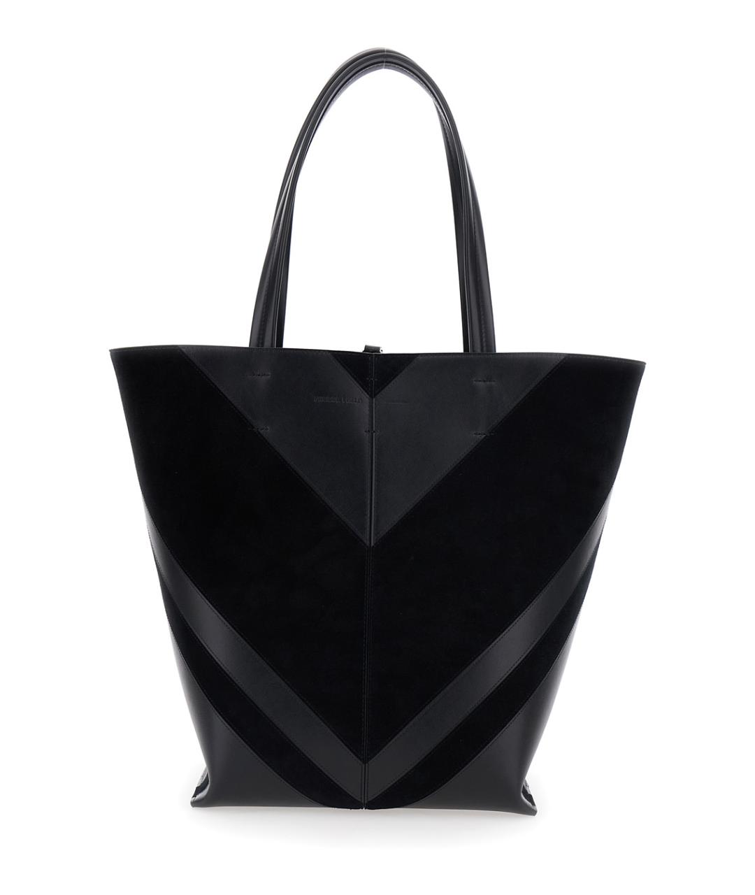 PHOEBE PHILO Черная кожаная сумка тоут, фото 1