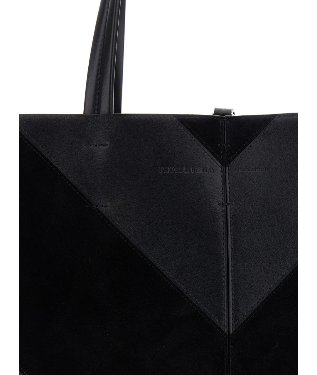 PHOEBE PHILO Черная кожаная сумка тоут, фото 4