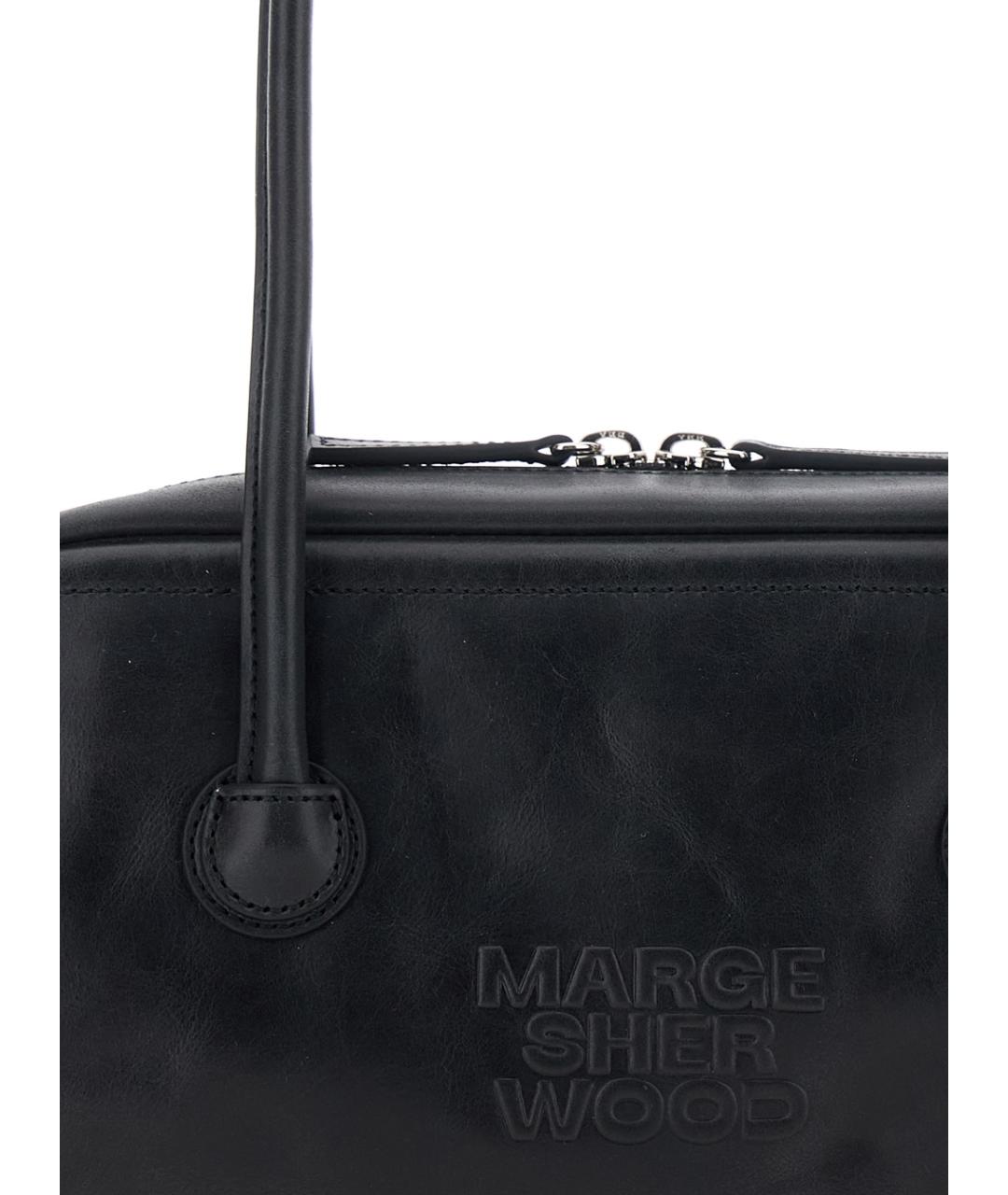 MARGESHERWOOD Черная кожаная сумка через плечо, фото 3