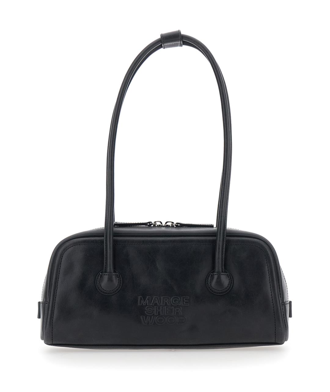 MARGESHERWOOD Черная кожаная сумка через плечо, фото 1