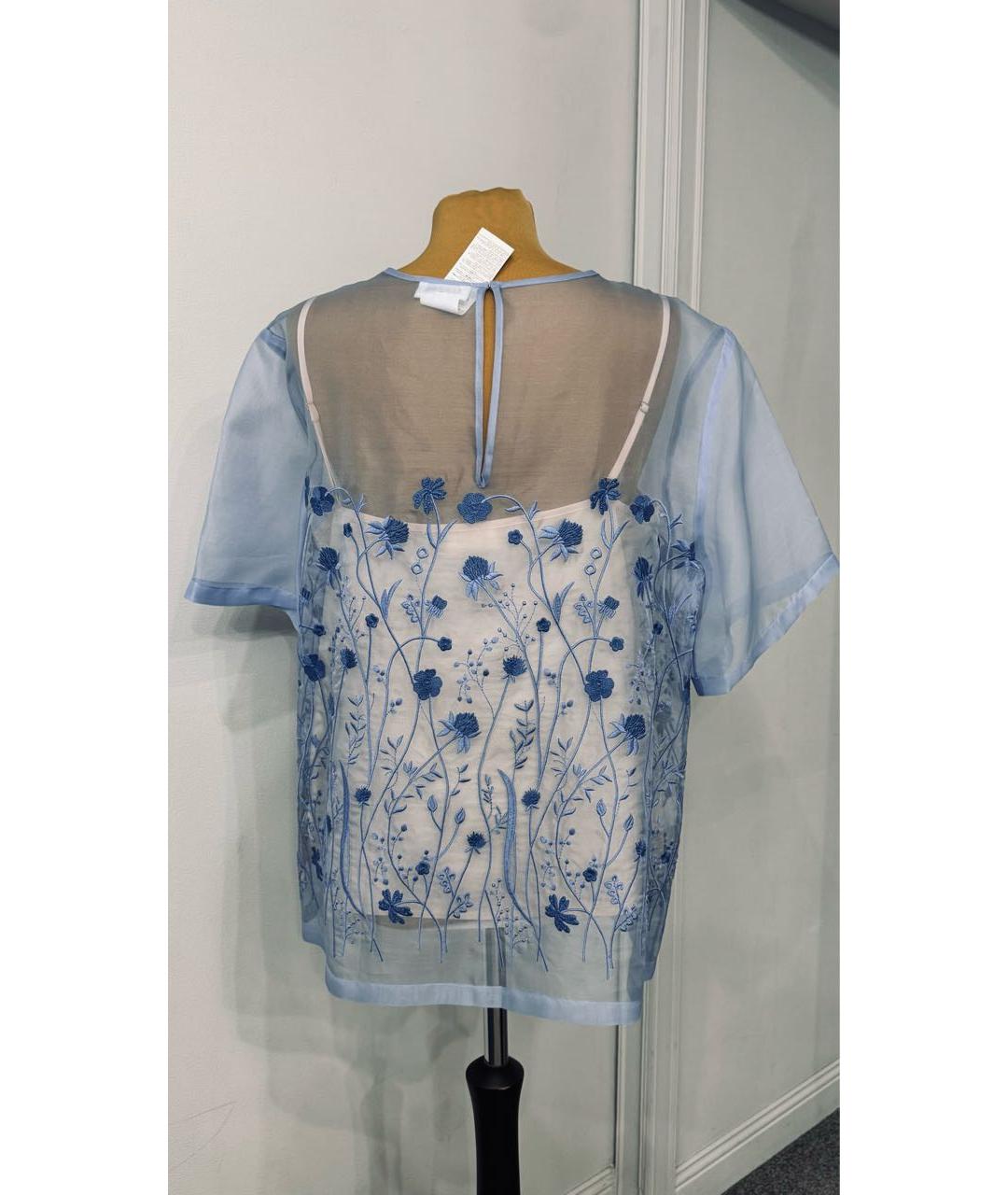 P.A.R.O.S.H. Голубая шелковая блузы, фото 4