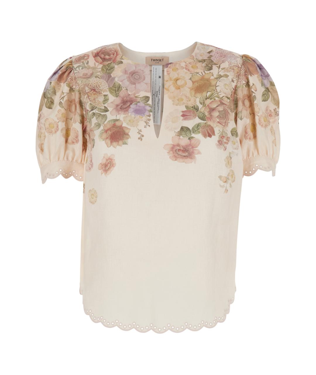 TWIN-SET Бежевая льняная рубашка, фото 1