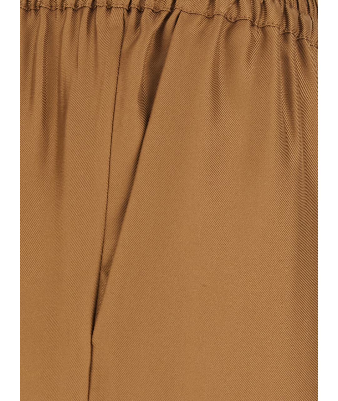 LOULOU STUDIO Коричневые шелковые прямые брюки, фото 3