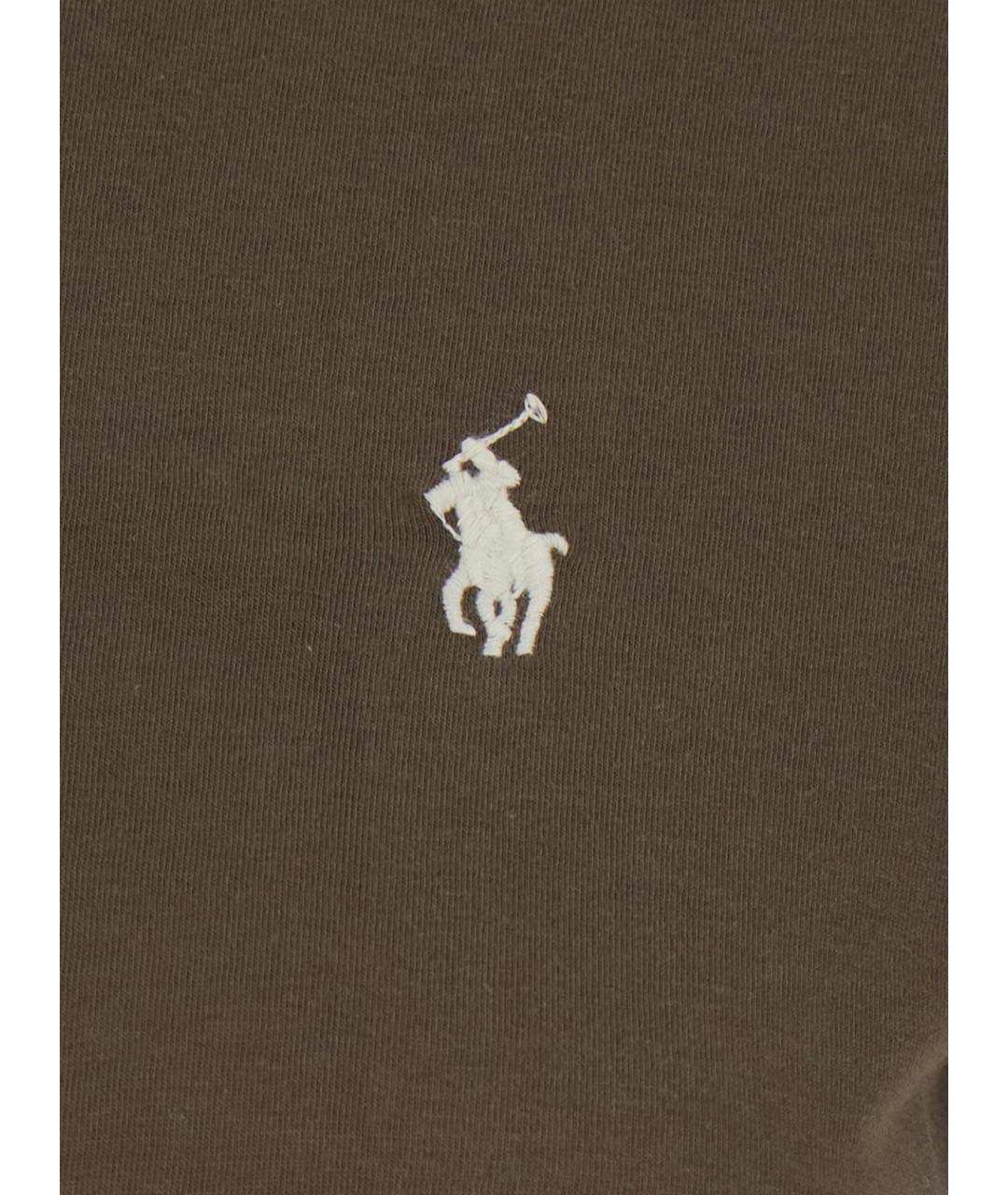 POLO RALPH LAUREN Коричневая хлопковая футболка, фото 3