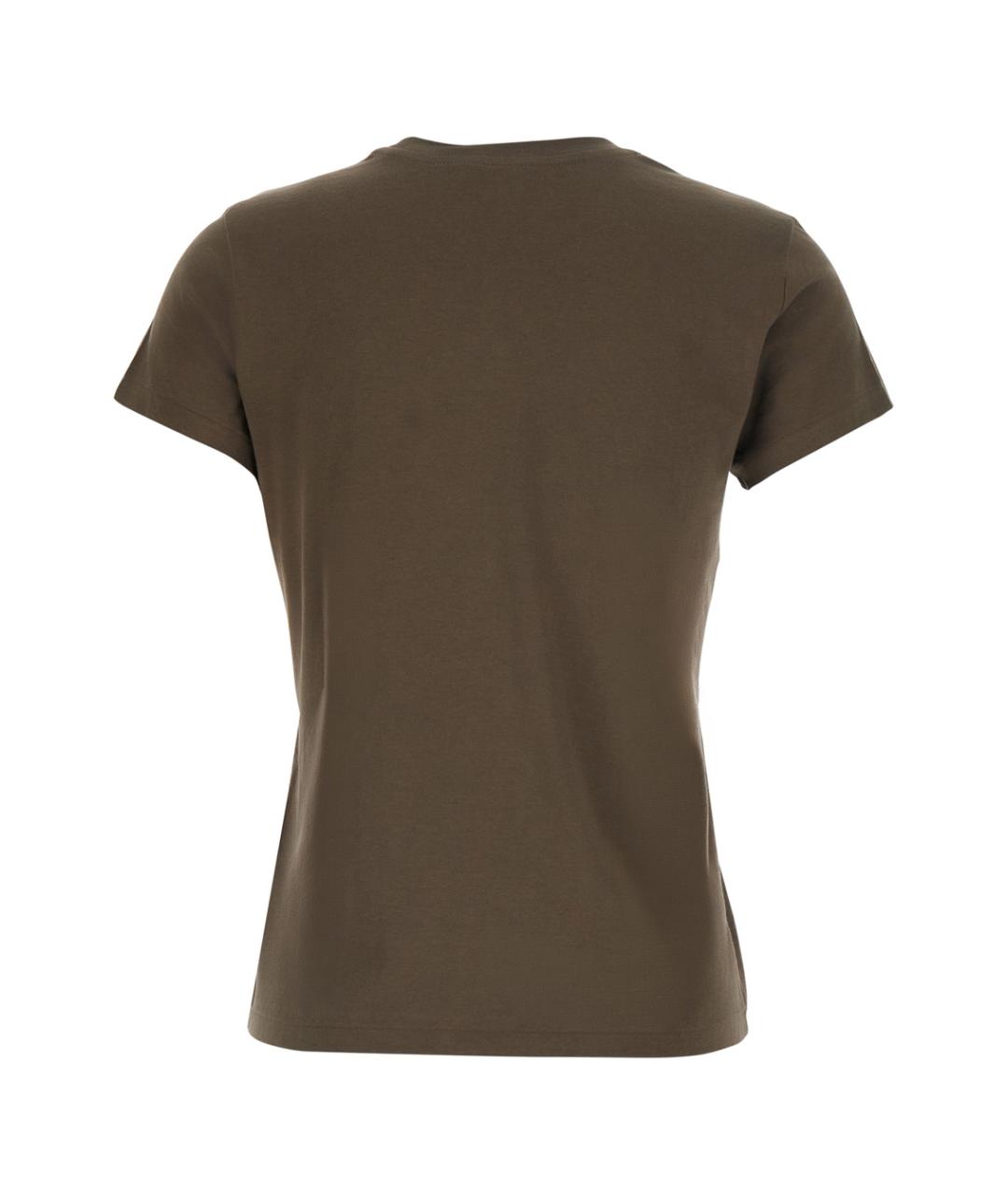 POLO RALPH LAUREN Коричневая хлопковая футболка, фото 2