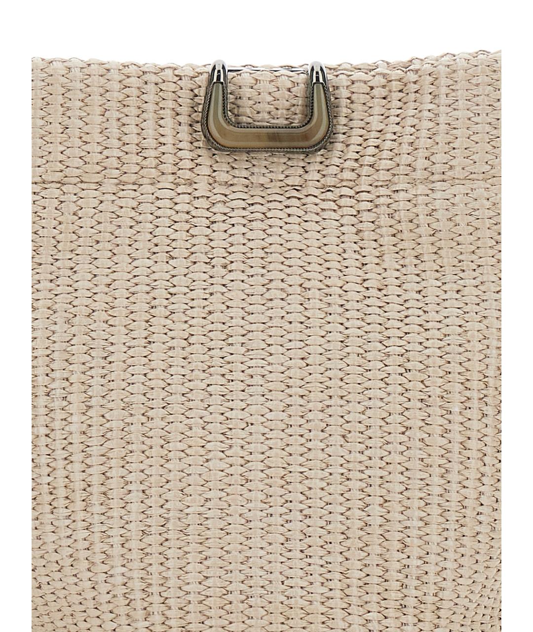 BRUNELLO CUCINELLI Бежевая пелетеная сумка через плечо, фото 3