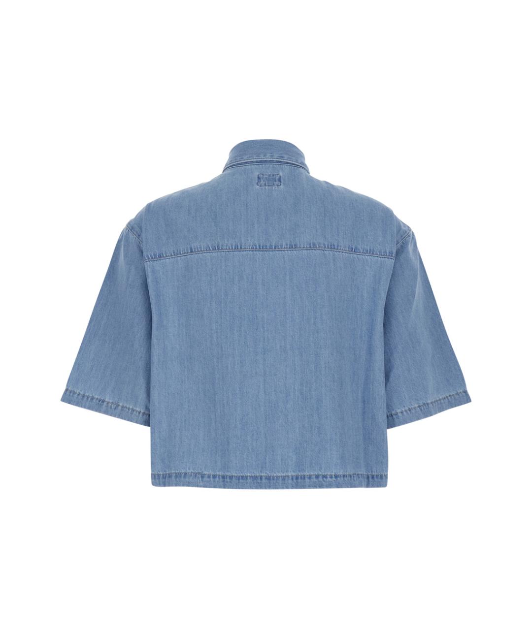 AG JEANS Голубая хлопковая рубашка, фото 2