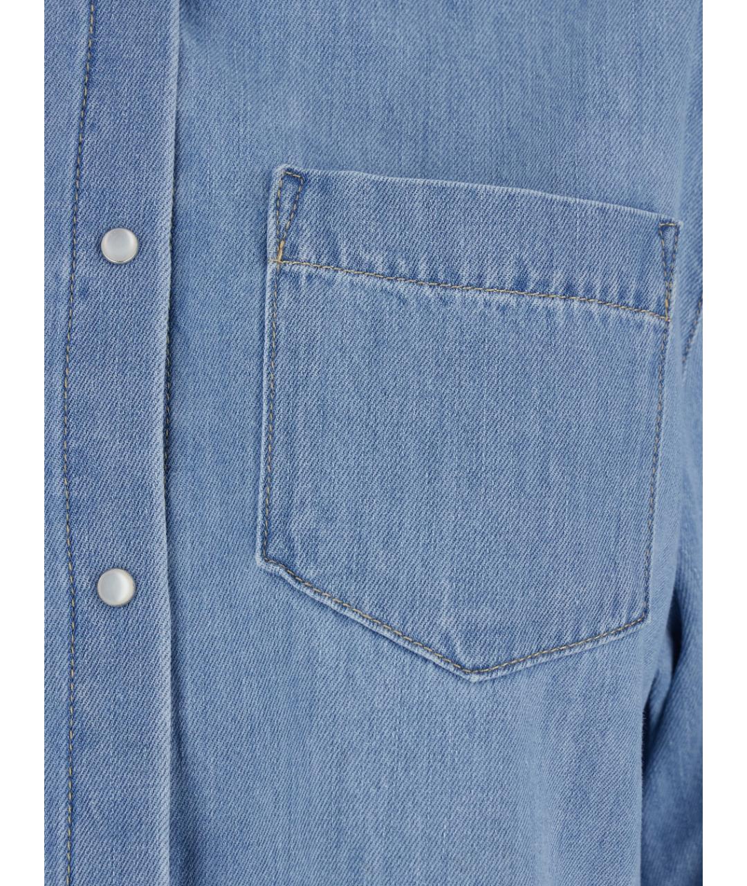 AG JEANS Голубая хлопковая рубашка, фото 3