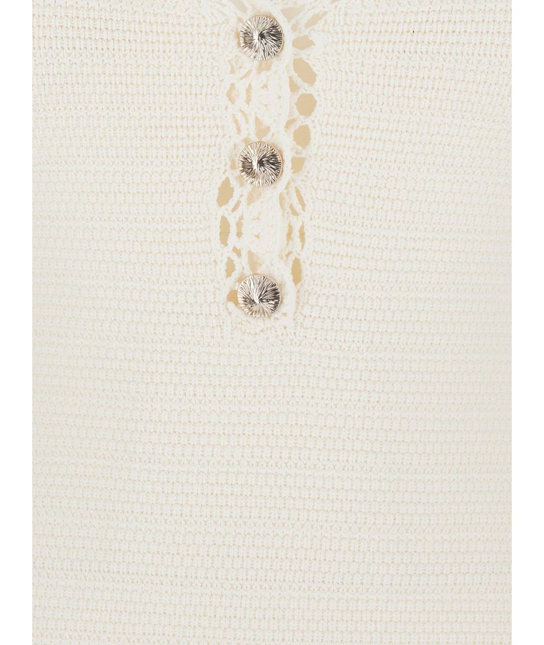 TWIN-SET Белое вискозное платье, фото 3