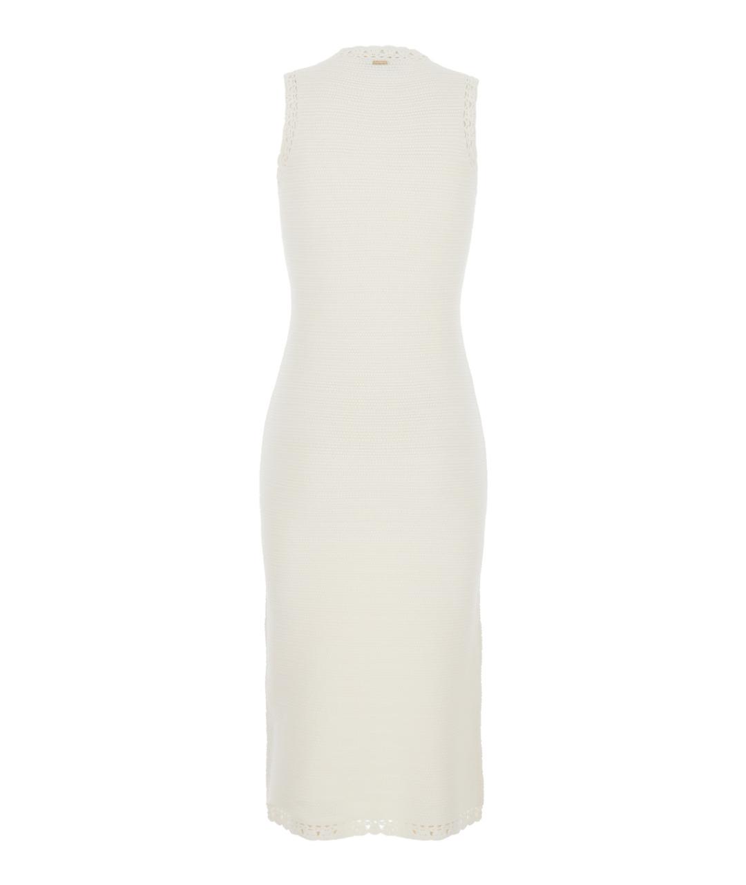 TWIN-SET Белое вискозное платье, фото 2