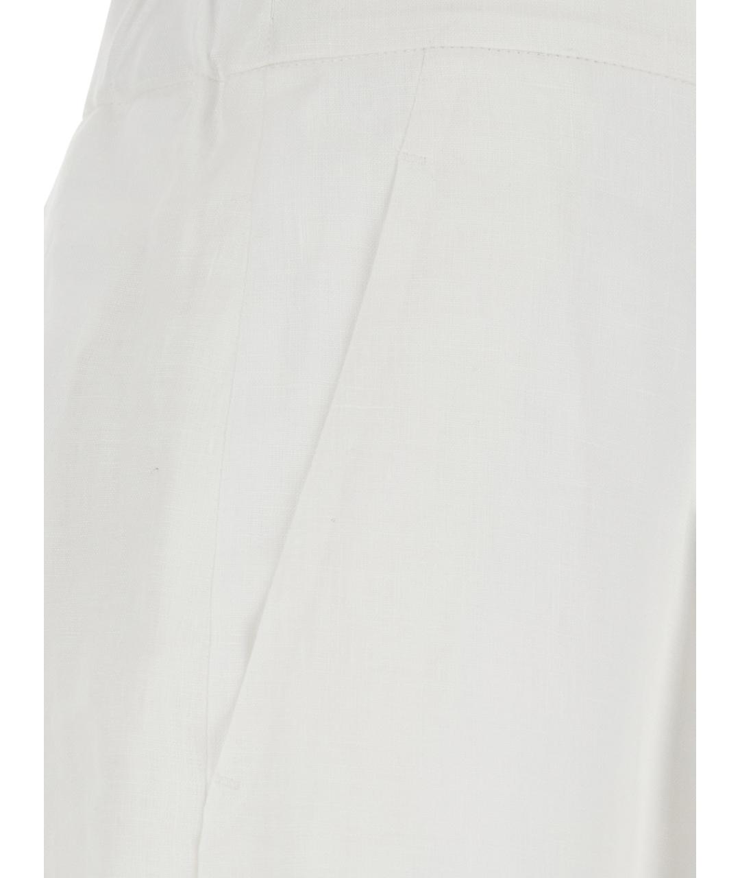 MAX MARA STUDIO Белые льняные шорты, фото 3
