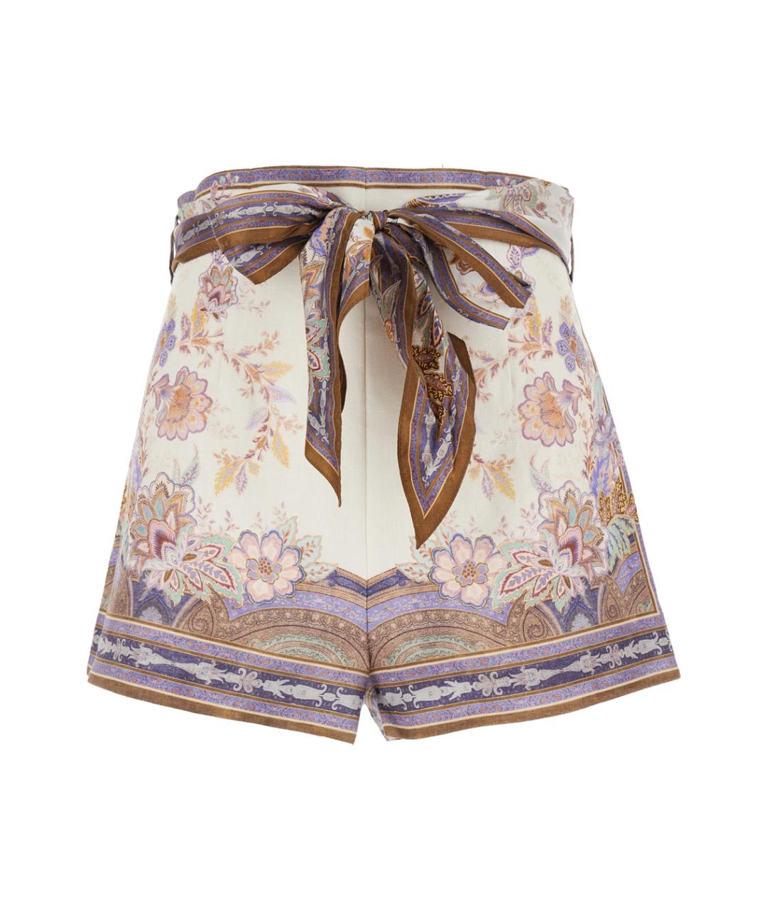 ZIMMERMANN Мульти льняные шорты, фото 1