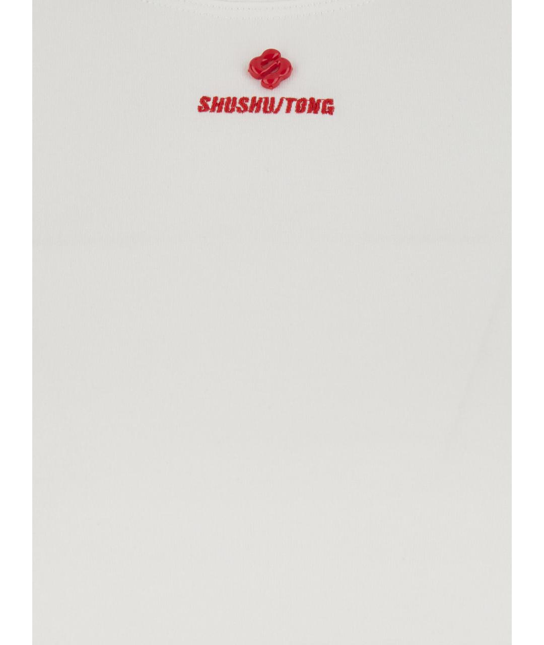 SHUSHU/TONG Белая хлопковая футболка, фото 3