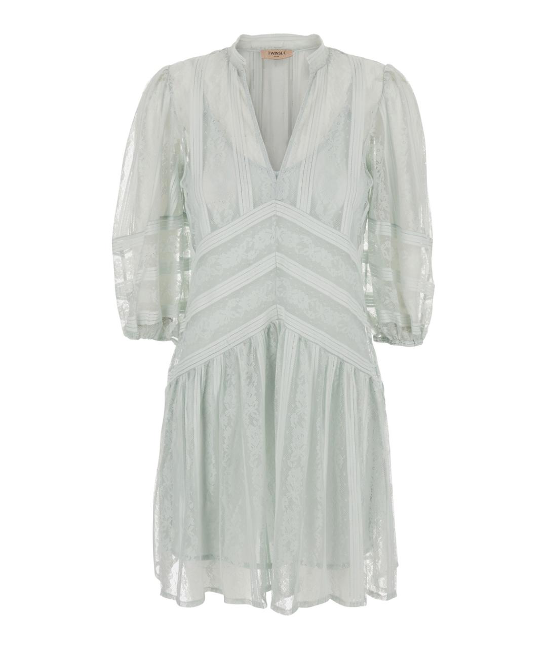 TWIN-SET Голубое полиамидовое повседневное платье, фото 1