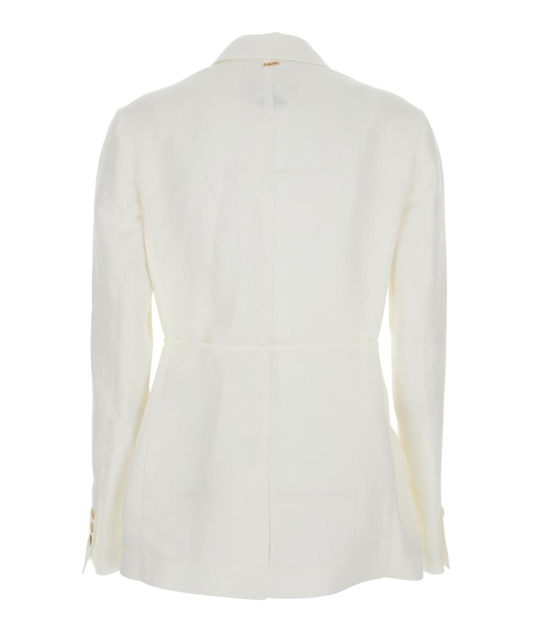 TWIN-SET Белый льняной жакет/пиджак, фото 2