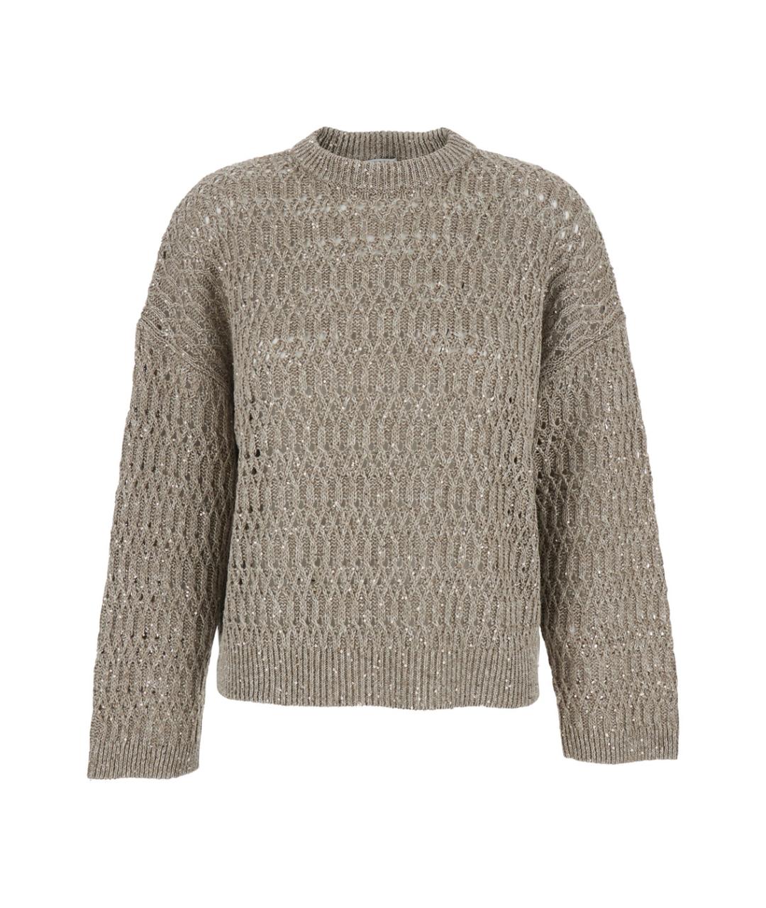 BRUNELLO CUCINELLI Бежевый льняной джемпер / свитер, фото 1