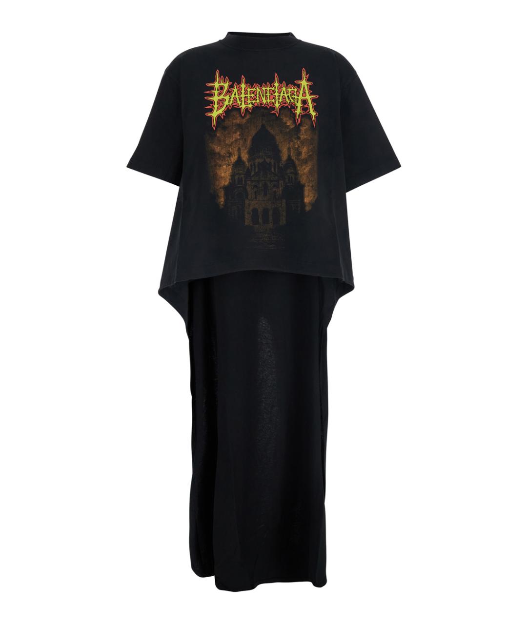 BALENCIAGA Черная хлопковая футболка, фото 1