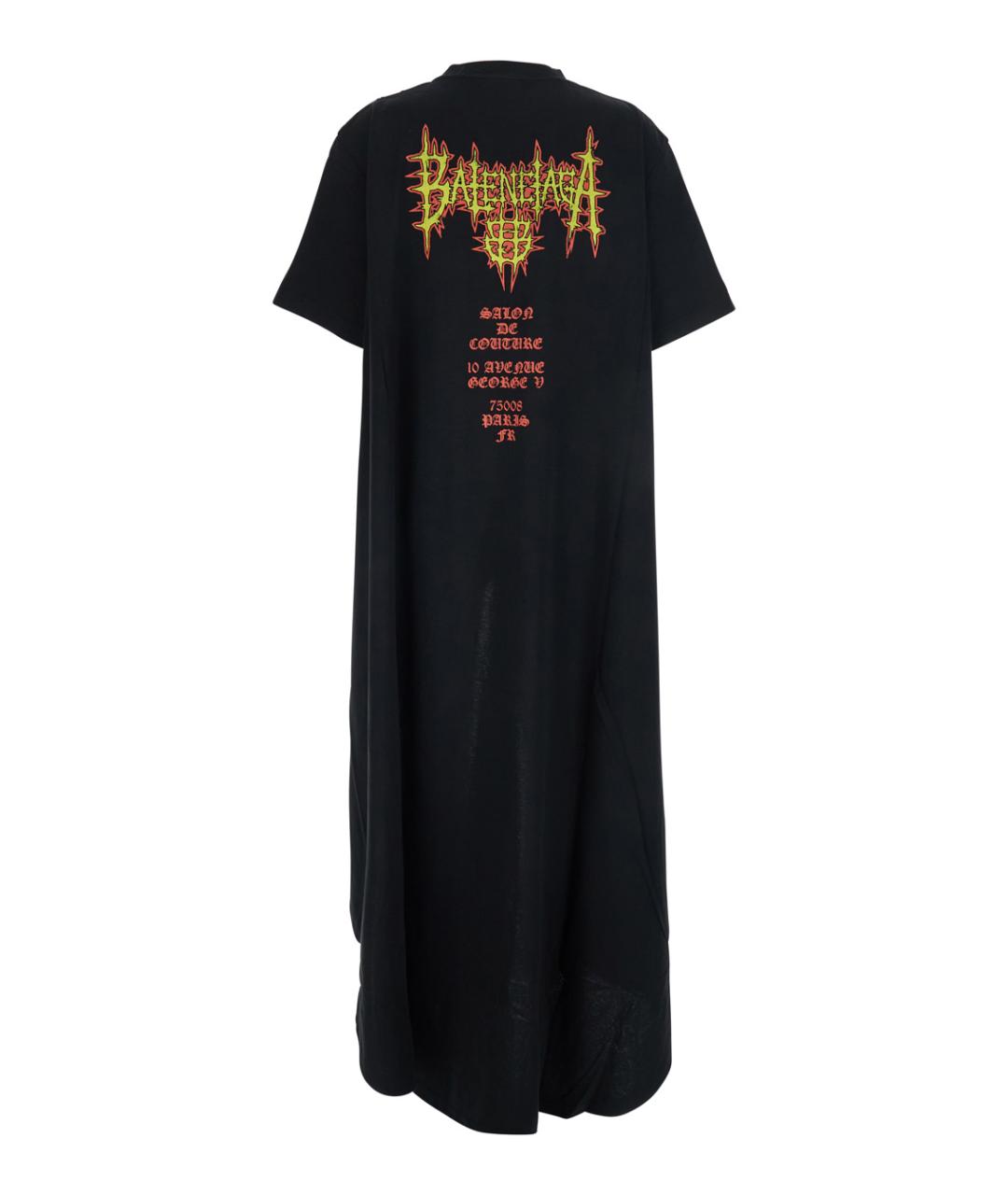 BALENCIAGA Черная хлопковая футболка, фото 2