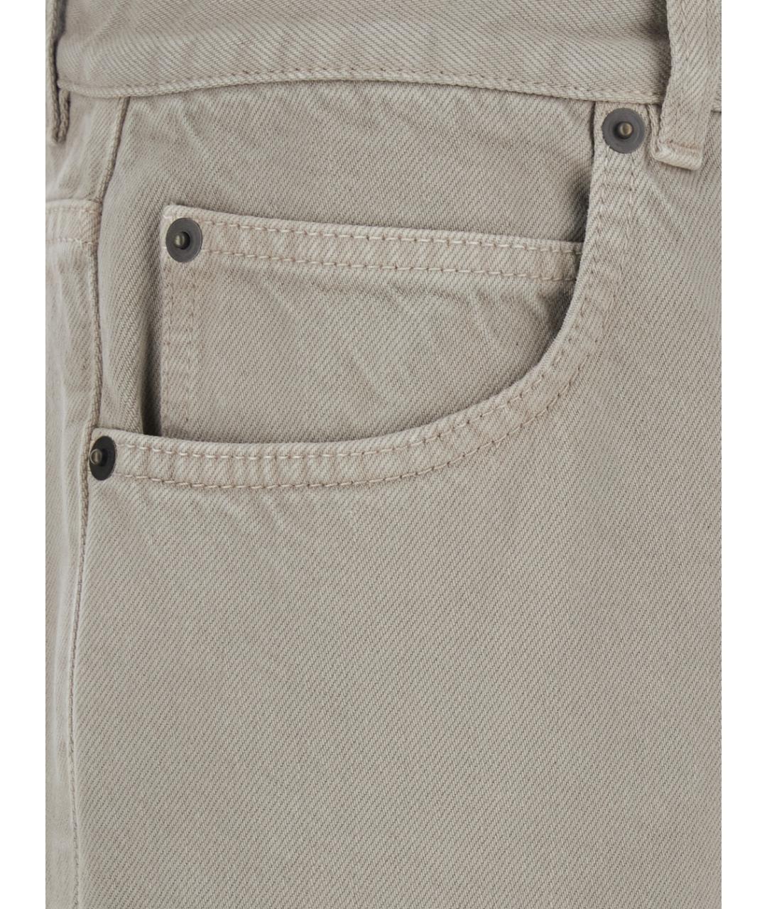 THE ROW Бежевые хлопковые прямые джинсы, фото 3