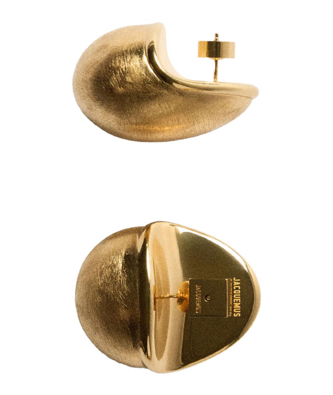 JACQUEMUS Золотые металлические серьги, фото 2