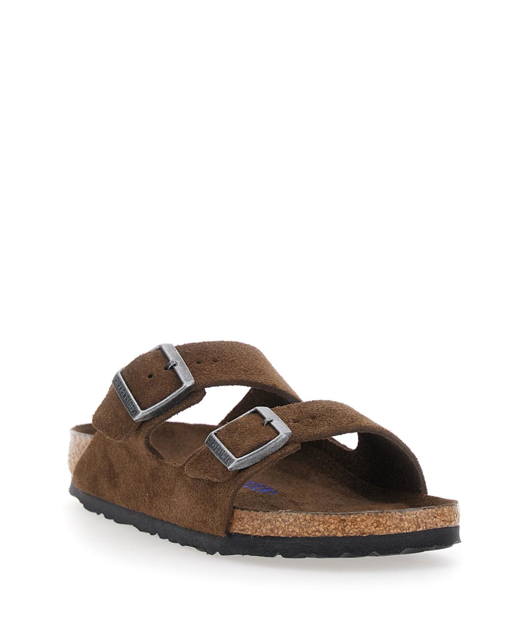 BIRKENSTOCK Коричневые кожаные сандалии, фото 1