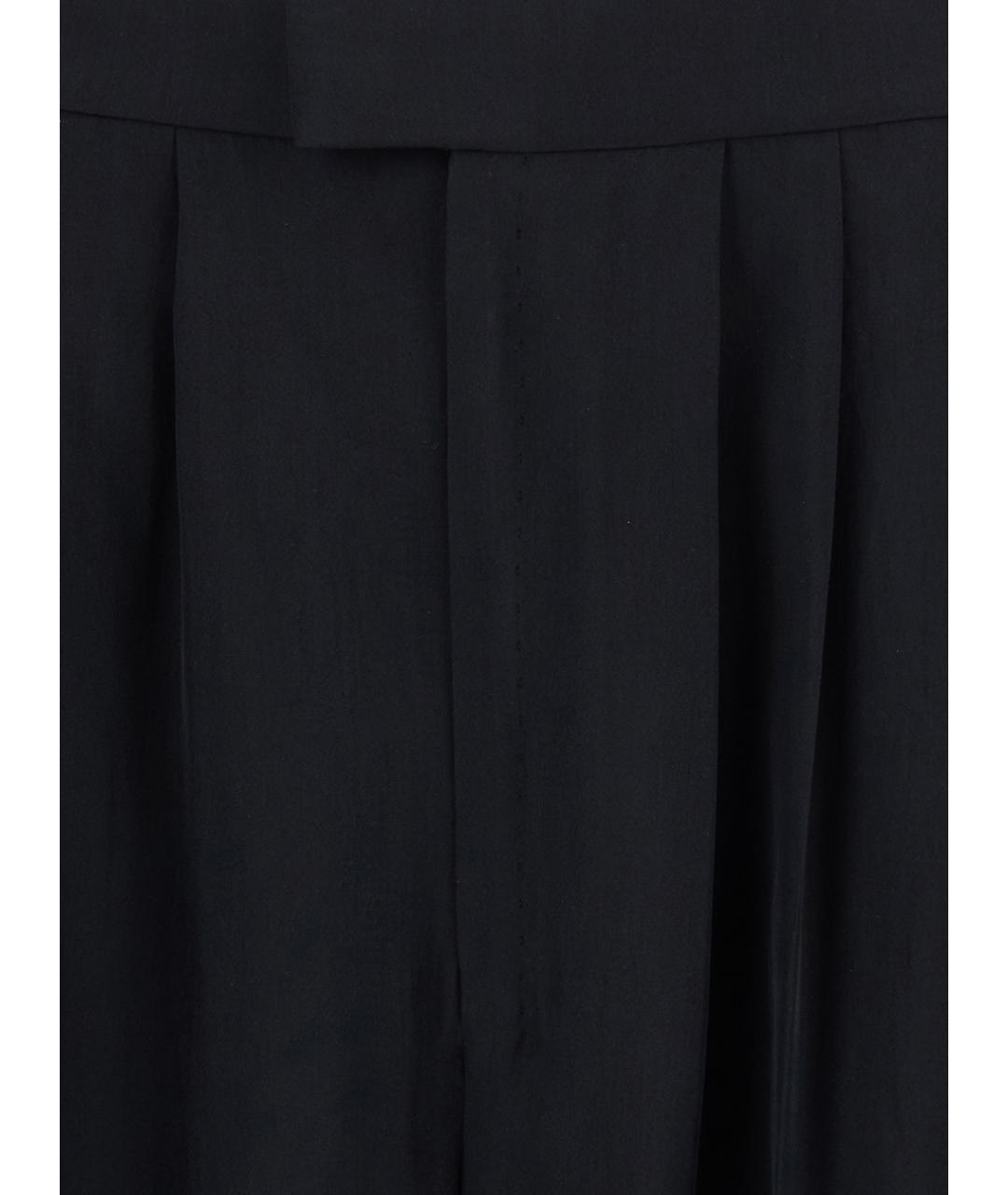 SAINT LAURENT Черные шелковые прямые брюки, фото 3