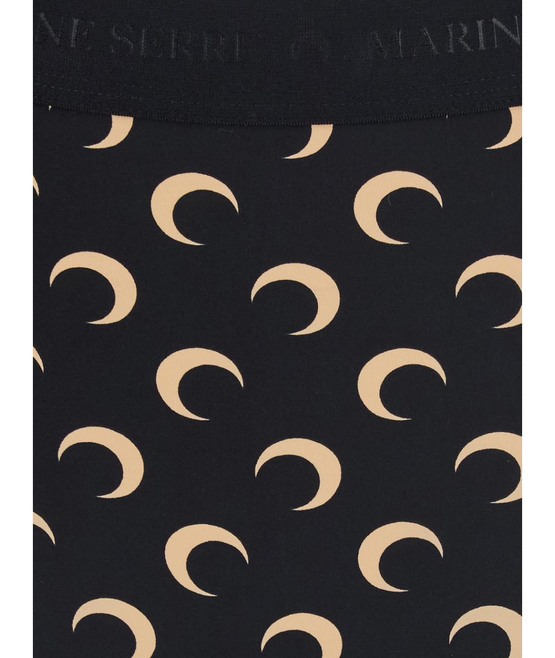 MARINE SERRE Черные полиамидовые леггинсы и велосипедки, фото 3