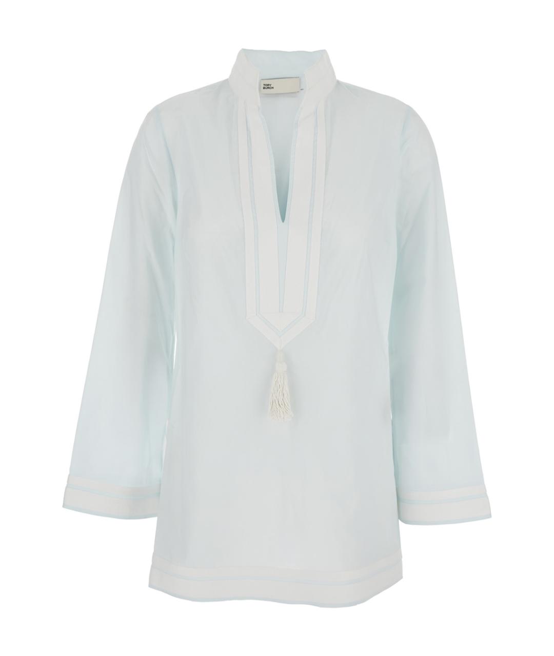 TORY BURCH Голубое хлопковое повседневное платье, фото 1