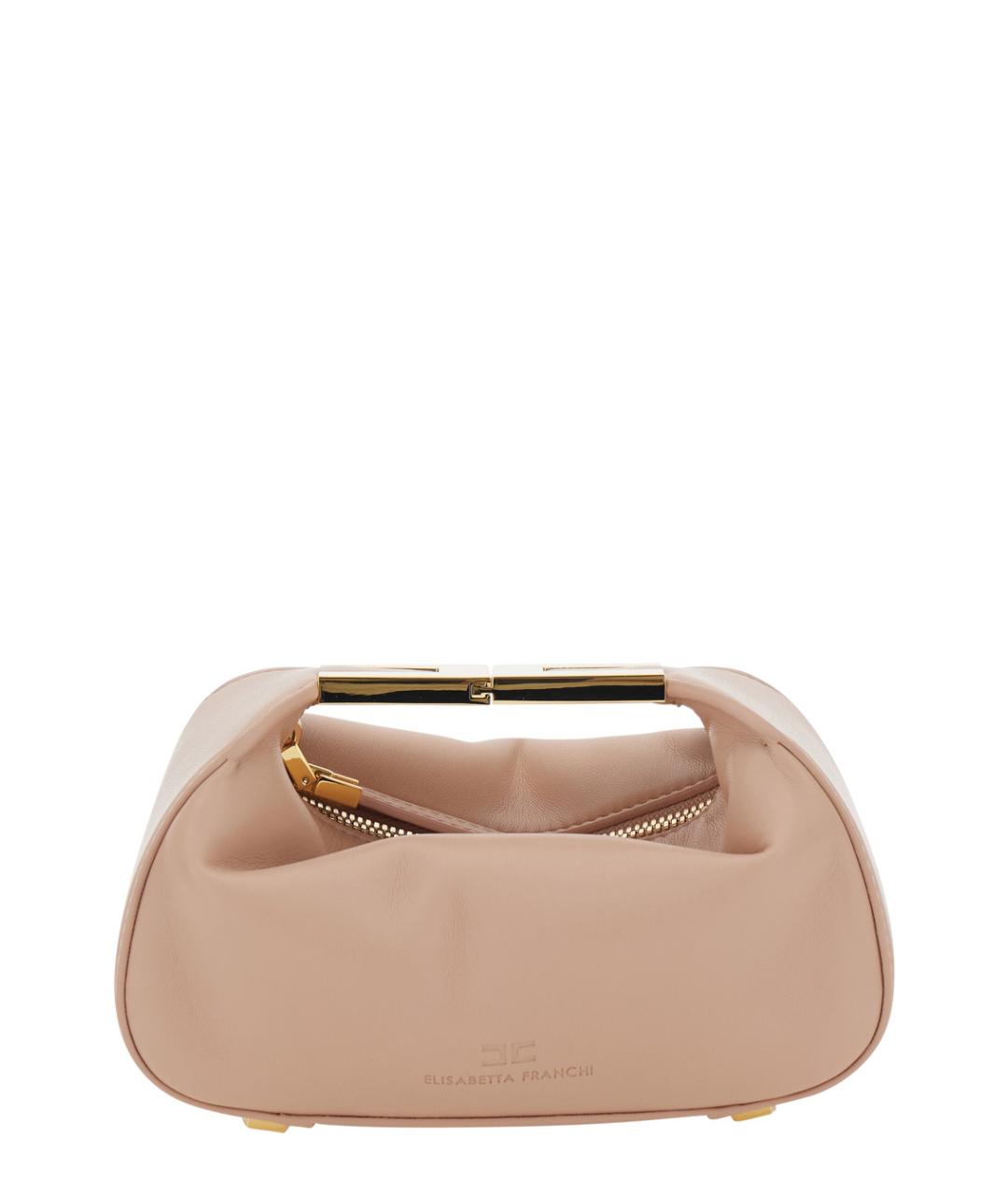 ELISABETTA FRANCHI Бежевая синтетическая сумка через плечо, фото 1