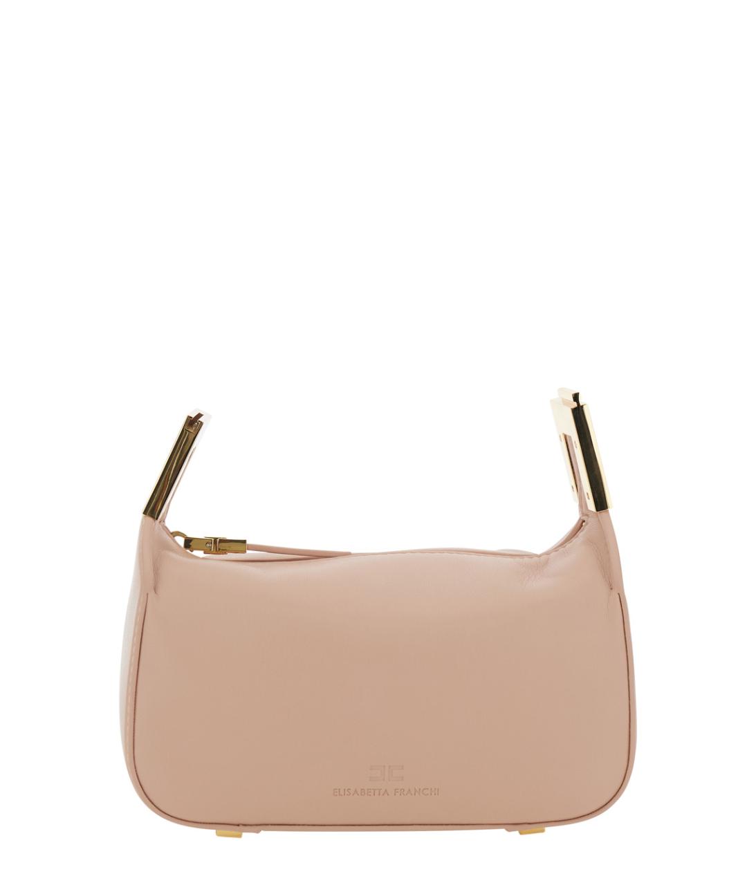 ELISABETTA FRANCHI Бежевая синтетическая сумка через плечо, фото 4