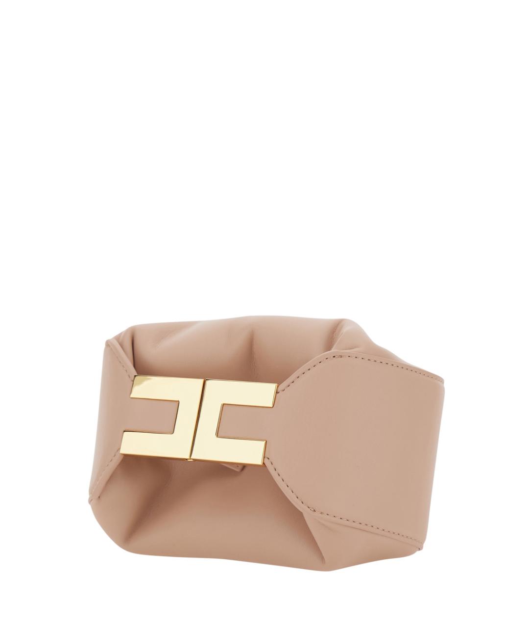 ELISABETTA FRANCHI Бежевая синтетическая сумка через плечо, фото 3