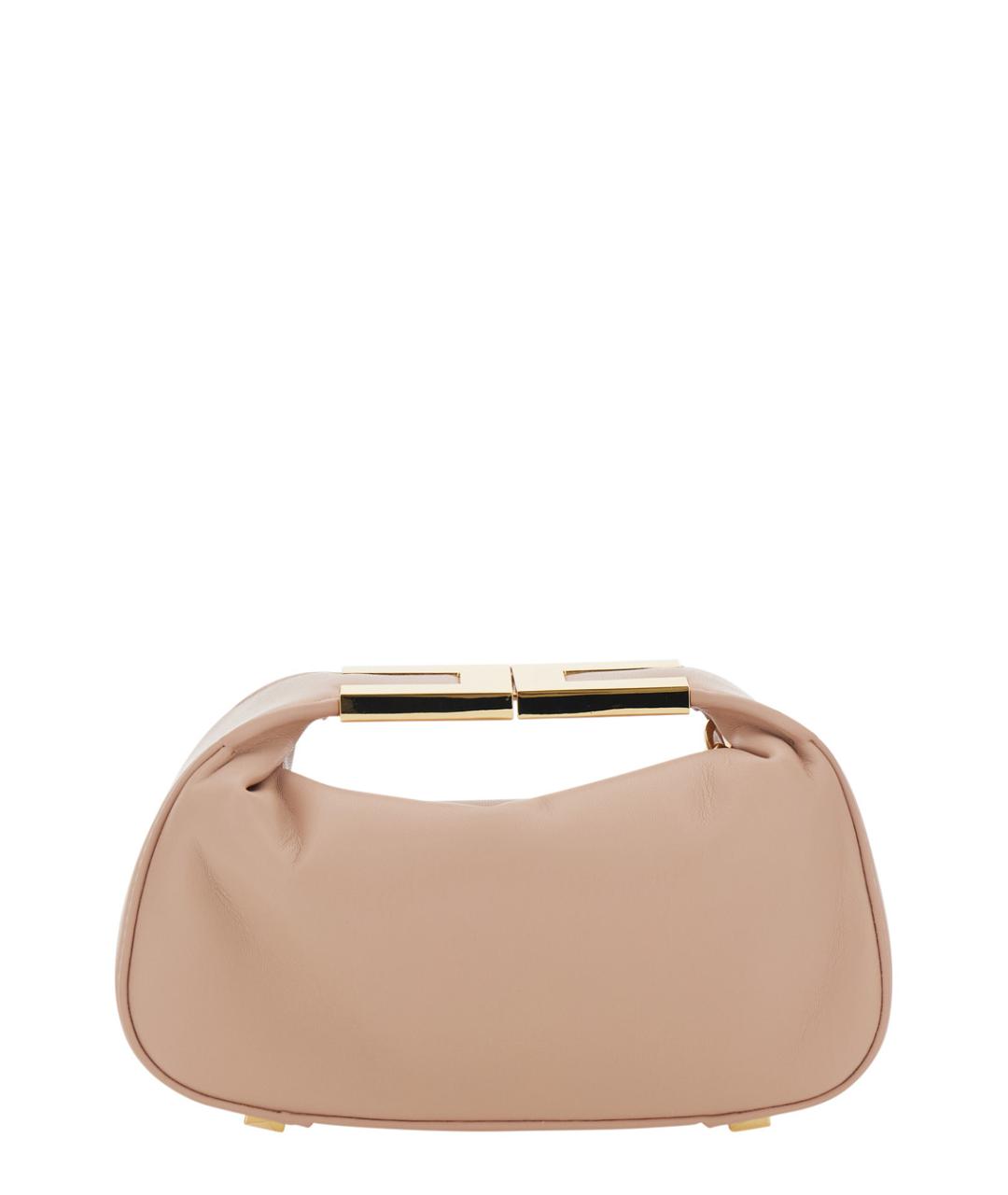 ELISABETTA FRANCHI Бежевая синтетическая сумка через плечо, фото 2