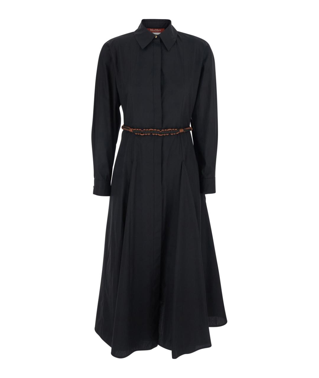 MAX MARA STUDIO Черное хлопковое повседневное платье, фото 1