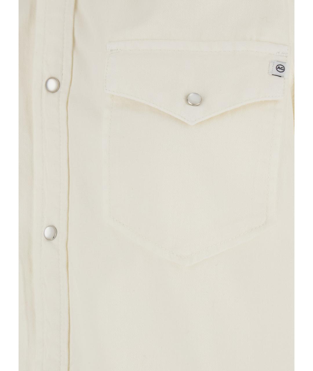 AG JEANS Белая хлопковая рубашка, фото 3
